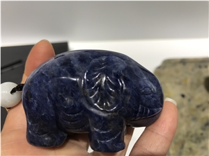 Elephants Walking Figurine Statue Sculpture Carve Engraved