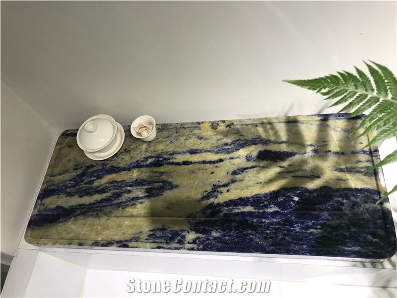 Sodalite Blue Granite Tea Tray Handcrafts Gift