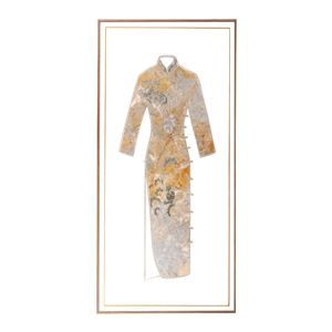 Stone Artwork Carved Gift Cheongsam Waterjet Marble Painting