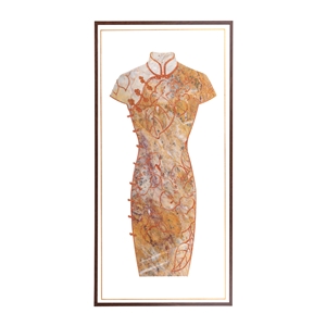 Stone Carved Gift Cheongsam Waterjet Marble Painting Women Dress