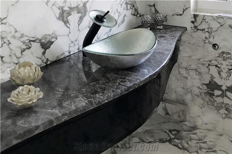Damasta Black Marble-Nero Creta Marble Bathroom Countertop