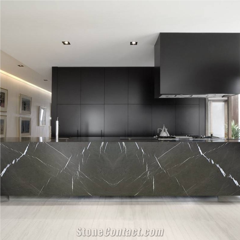 Grey Grafite Marble Kitchen Countertop
