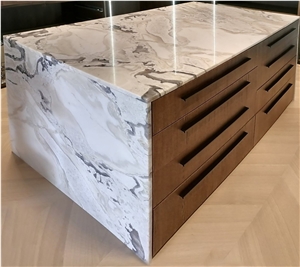 Karibib Fantasy-Dover White Marble Reception Counters