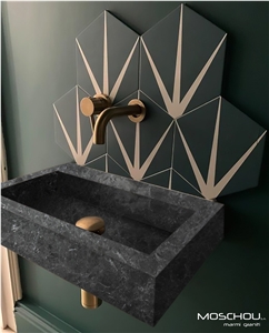Mont Parnes Marble Farm Sink, Wash Basin
