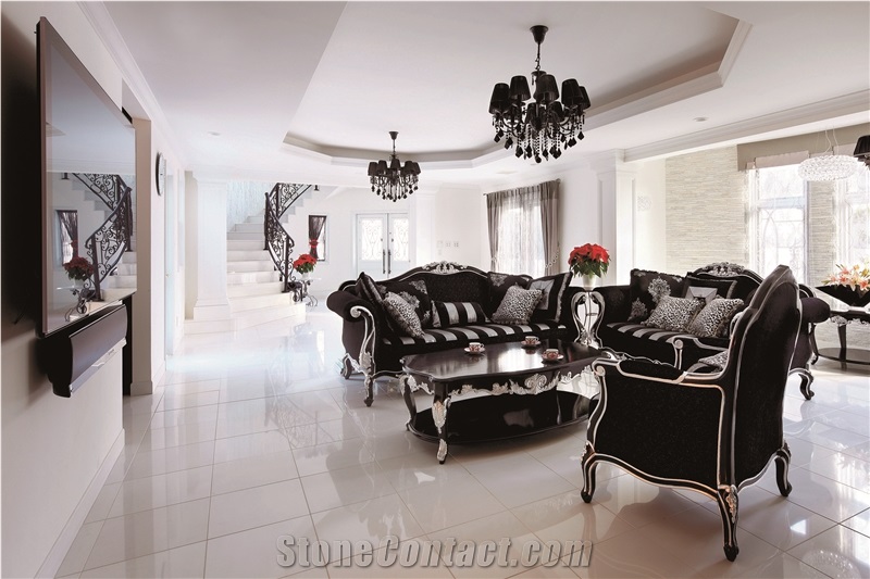 White Sivec Marble Wall And Floor Applications
