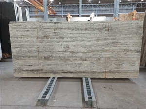 Light Silver Travertine Slabs