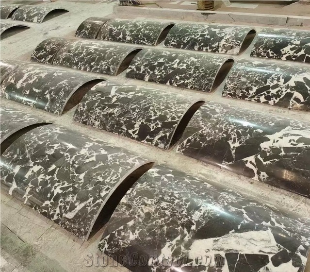 Curve Noir Francaise Marble Panels For Hollow Column Application