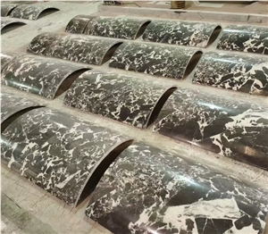 Curve Noir Francaise Marble Panels For Hollow Column Application