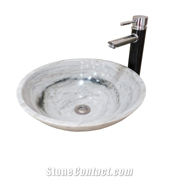 Bianco Gioia White Marble Bowl Sink
