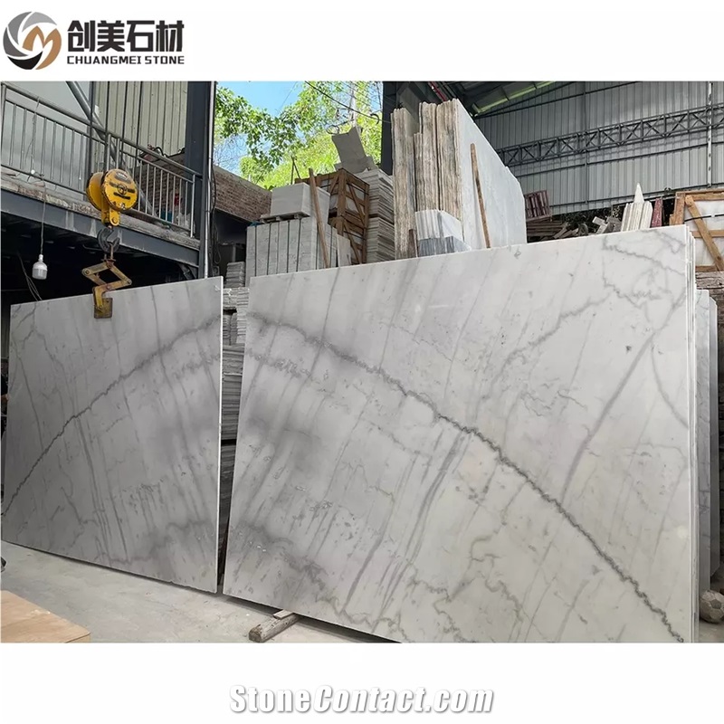 Carrara Bookmatching White Marble Slab Tiles From China - StoneContact.com