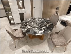 Napoleon Black Marble Table Tops, Bvlgari Black Marble Table