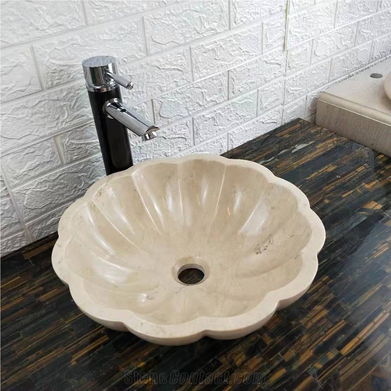 Natural Marble Pumpkin Shape Handmade Sink