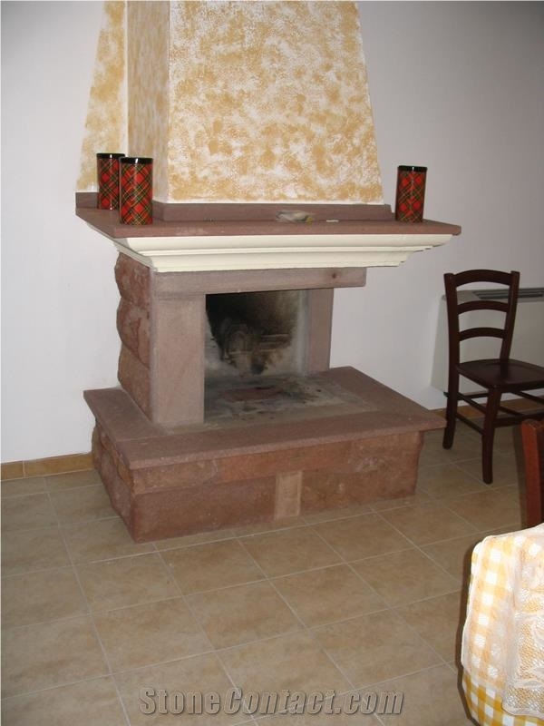 Pietra Trachite Rosa Fireplaces