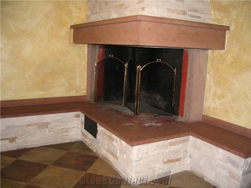 Pietra Trachite Rosa Fireplaces
