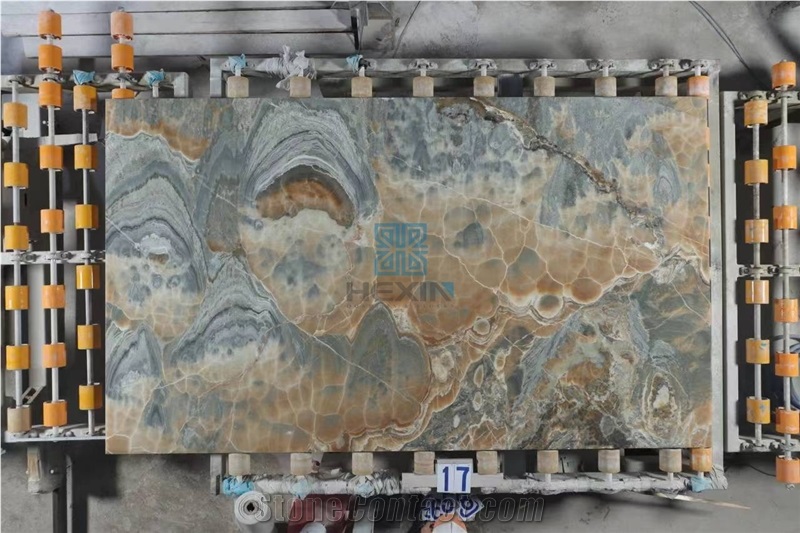 Bubble Onyx Bookmatched Slabs For Luxury Decoration
