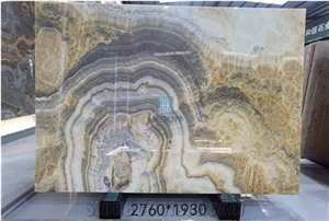 Grey/Golden Bubble Onyx Translucent Slab,Tile For Floor/Wall