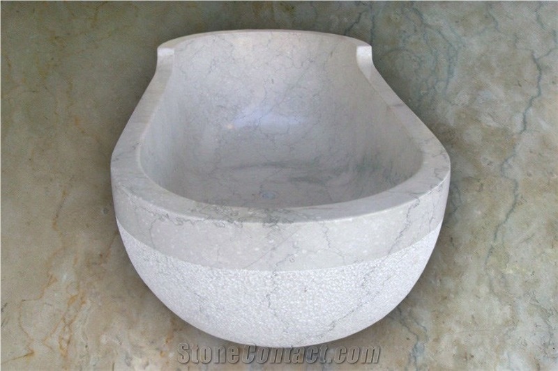 Varved Solid Marble Bathtubs