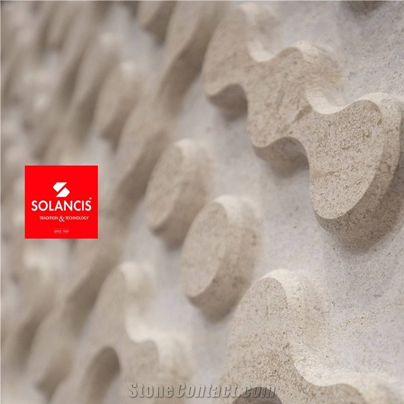 Creme Savage Limestone 3D NIBIRU CNC Carved Wall Panels
