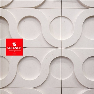 Branco Snow Limestone 3D INFINITY CNC Carved Wall Panels