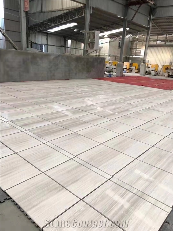 China Crystal White Wood Grain Marble Polished Slabs Tiles