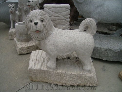 Granite Stone Sculptures Of Dog