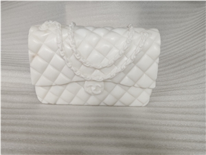 Morden Art Handcarved White Marble Bag Sculpture
