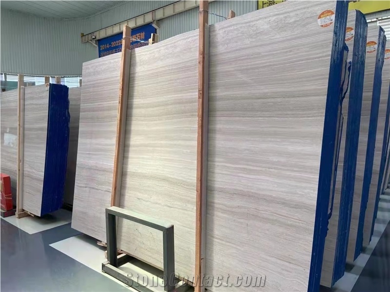 Natural Wood Vein Color White Marble Stone Tile