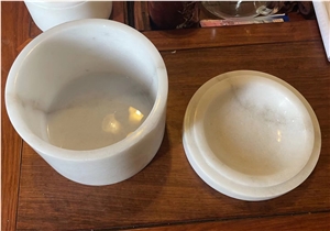 Customize Large Marble Stone Guangxi White Candle Holder