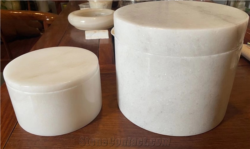 Customize Large Marble Stone Guangxi White Candle Holder