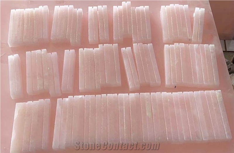 Pink Onyx Natural Stone Card Holders For Home Decor