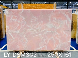 Pure Pink Onyx Slab Tile Stone For Wall Tv Background