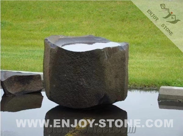 China Mongolia Black Granite Garden Decoative Stone