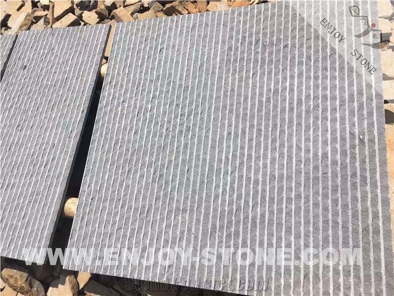Grey Basalt Stone Tiles Half-Planed