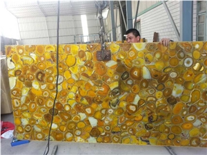 Yellow Agate Semi -Precious Stone