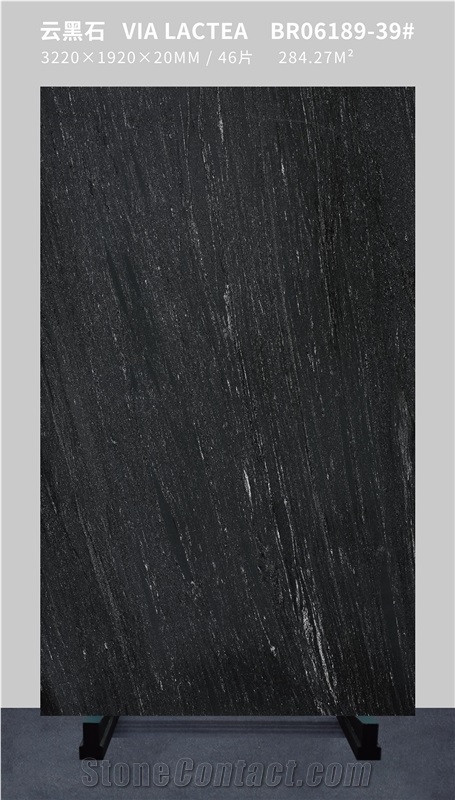 Black Via Lactea Granite Stone Big Slabs & Tiles