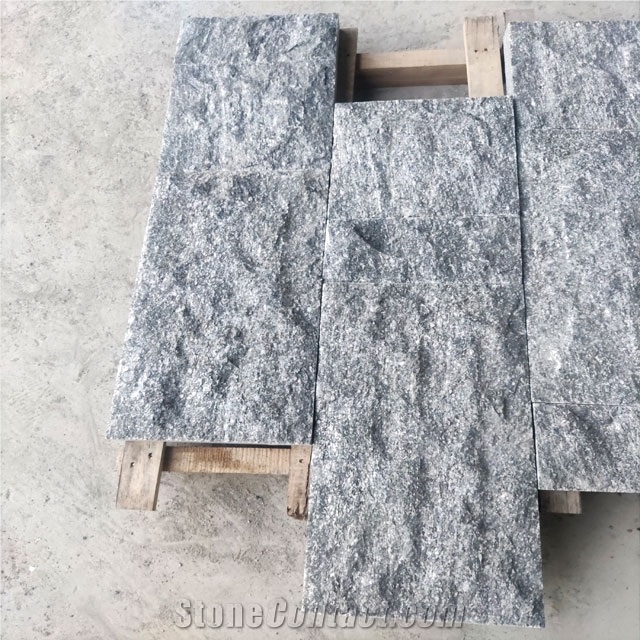 Nero Santiago Granite Split Face Stone, Mushroom Wall Tiles