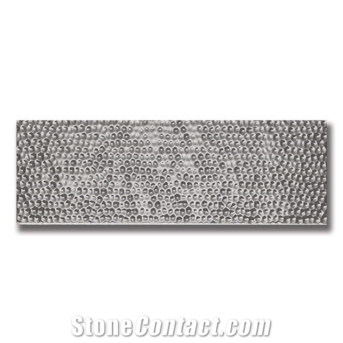 Impressions 4” X 12” Silver Hammered Ceramic Tiles