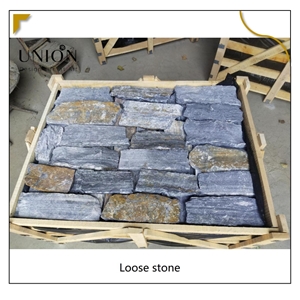 UNION DECO Blue Quartzite Loose Stacked Wall Veneer Stone