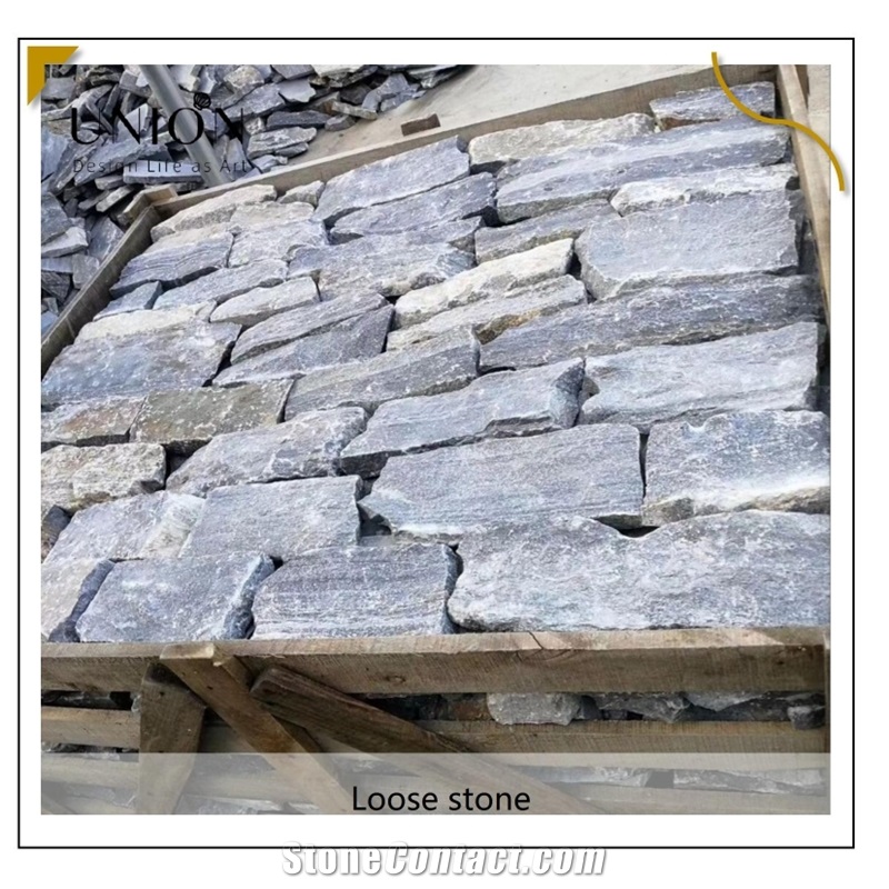 UNION DECO Blue Quartzite Loose Stacked Wall Veneer Stone