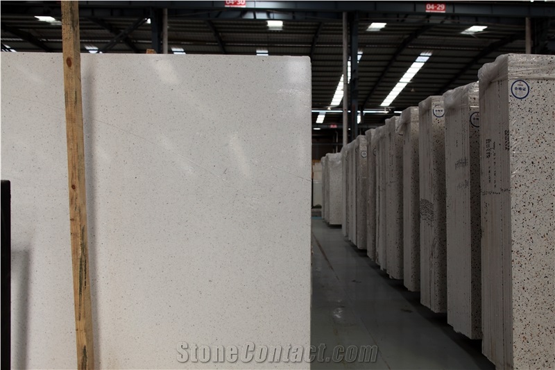 Carrara White Terrazzo Polished Slabs