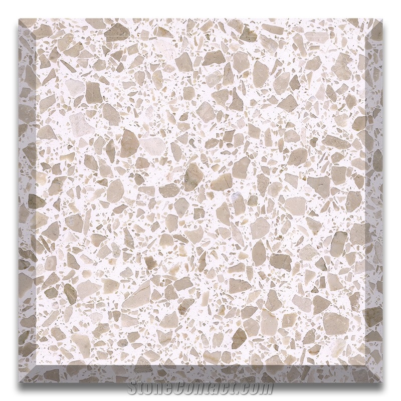Cream Color Artificial Stone Terrazzo Tiles