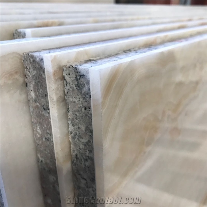 Vanilla White Jade Cream Onyx Composite Stone Panels