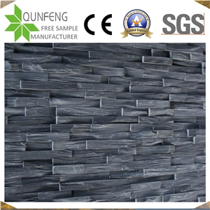 China Stone Wall Cladding Panel Black Slate Ledger