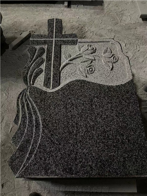 Black Granite Tomb Stone Polished Headstone Gravestone