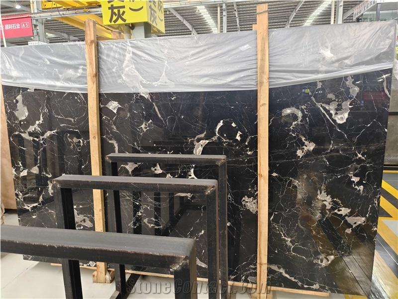 China Century Black Ice Flower Marble Wall Slab