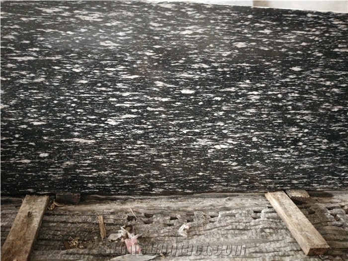 China Night Snow Black Granite Slab For Walling