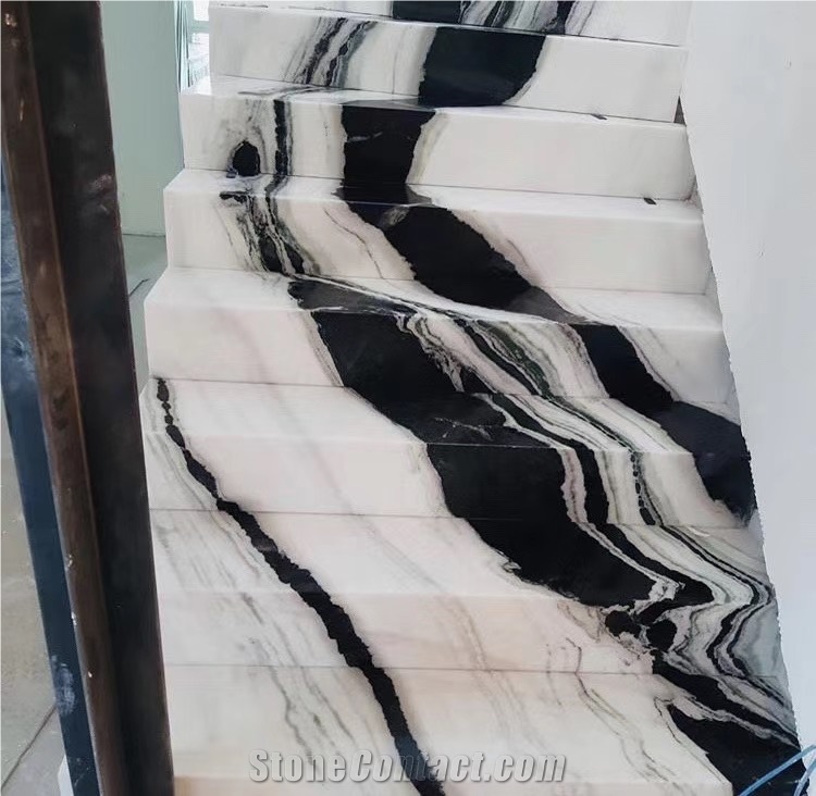 China Panda White Marble Slab, An Beautiful Ink Painting