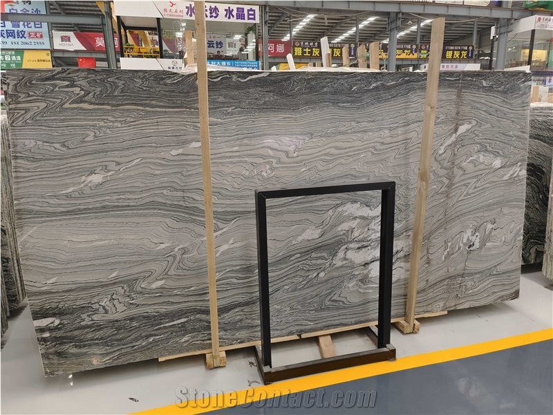 High Quality China Water Cloudy Grey Marble Slab& Tile