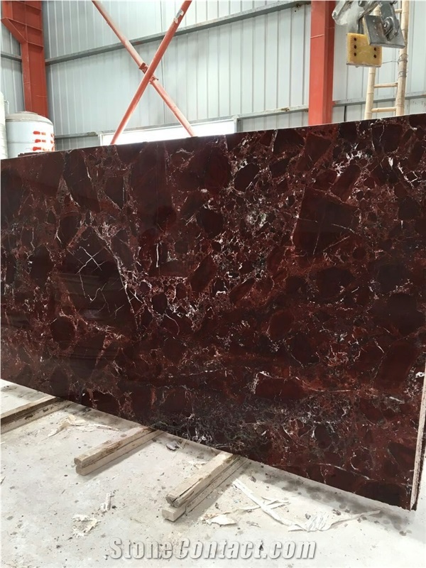Turkey Rosso Lepanto Marble Slab Beautiful In Color