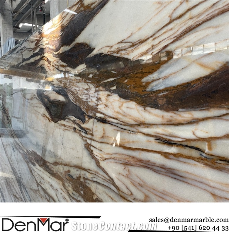 Calacatta Copper Marble Slabs from Turkey